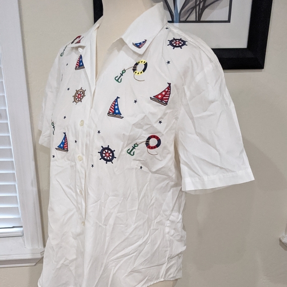Vintage Karen Scott embroidered button up size medium - Picture 5 of 5